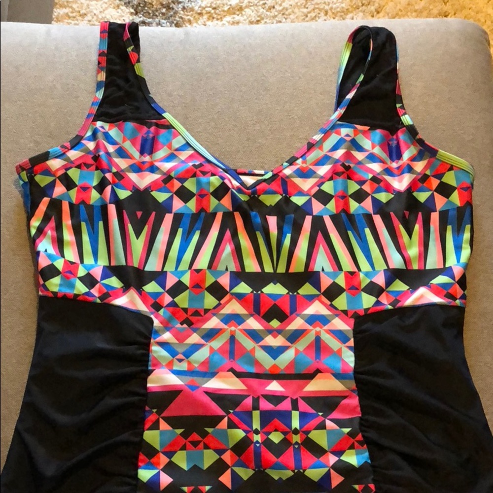 ASOS CURVE Swimsuit In Graphic Print - Multi 18